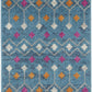 HomeRoots 2' x 3' Blue Jewels Geometric Scatter Rug