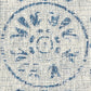 HomeRoots 2' x 3' Blue Ornate Indoor Outdoor Scatter Rug