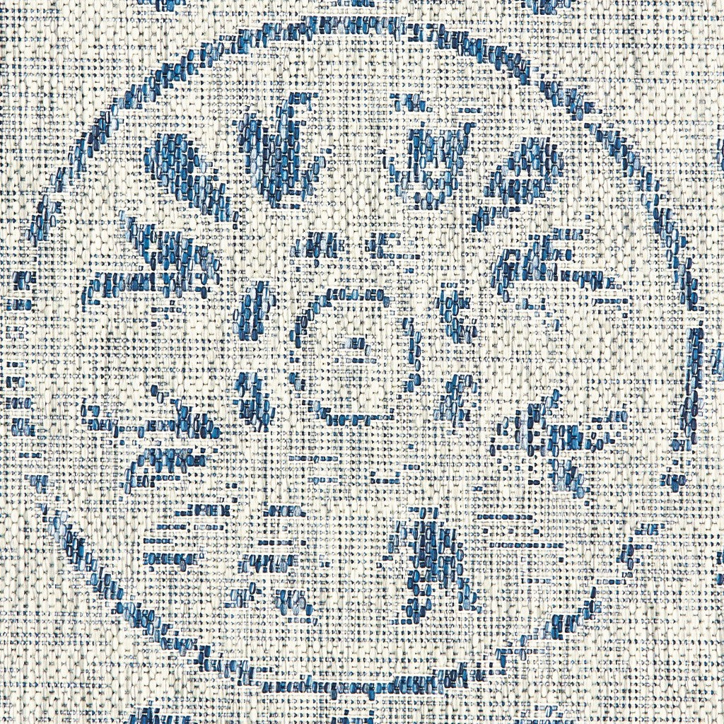 HomeRoots 2' x 3' Blue Ornate Indoor Outdoor Scatter Rug
