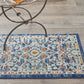 HomeRoots 2' x 3' Blue White Multi Medallion Medallion Scatter Rug
