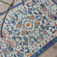 HomeRoots 2' x 3' Blue White Multi Medallion Medallion Scatter Rug