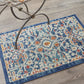 HomeRoots 2' x 3' Blue White Multi Medallion Medallion Scatter Rug