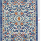 HomeRoots 2' x 3' Blue White Multi Medallion Medallion Scatter Rug
