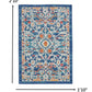HomeRoots 2' x 3' Blue White Multi Medallion Medallion Scatter Rug
