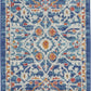 HomeRoots 2' x 3' Blue White Multi Medallion Medallion Scatter Rug