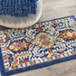 HomeRoots 2' x 3' Blue and Gold Intricate Scatter Rug