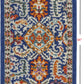 HomeRoots 2' x 3' Blue and Gold Intricate Scatter Rug