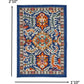 HomeRoots 2' x 3' Blue and Gold Intricate Scatter Rug