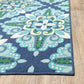 HomeRoots 2’ x 3’ Blue and Green Floral Indoor Outdoor Scatter Rug