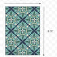 HomeRoots 2’ x 3’ Blue and Green Floral Indoor Outdoor Scatter Rug