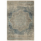 HomeRoots 2' x 3' Blue and Ivory Medallion Scatter Rug