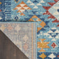 HomeRoots 2' x 3' Blue and Multi Diamonds Scatter Rug