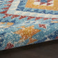 HomeRoots 2' x 3' Blue and Multi Diamonds Scatter Rug