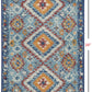 HomeRoots 2' x 3' Blue and Multi Diamonds Scatter Rug