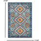 HomeRoots 2' x 3' Blue and Multi Diamonds Scatter Rug