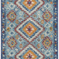 HomeRoots 2' x 3' Blue and Multi Diamonds Scatter Rug