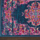 HomeRoots 2’ x 3’ Blue and Pink Medallion Scatter Rug
