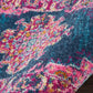 HomeRoots 2’ x 3’ Blue and Pink Medallion Scatter Rug