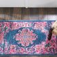 HomeRoots 2’ x 3’ Blue and Pink Medallion Scatter Rug