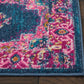 HomeRoots 2’ x 3’ Blue and Pink Medallion Scatter Rug