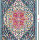 HomeRoots 2' x 3' Blue and Pink Medallion Scatter Rug