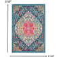 HomeRoots 2' x 3' Blue and Pink Medallion Scatter Rug