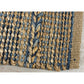 HomeRoots 2' x 3' Blue and Tan Braided Stripe Scatter Rug