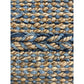 HomeRoots 2' x 3' Blue and Tan Braided Stripe Scatter Rug