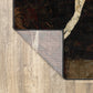 HomeRoots 2' x 3' Brown and Black Abstract Geometric Scatter Rug