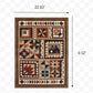 HomeRoots 2' x 3' Brown and Red Ikat Patchwork Scatter Rug