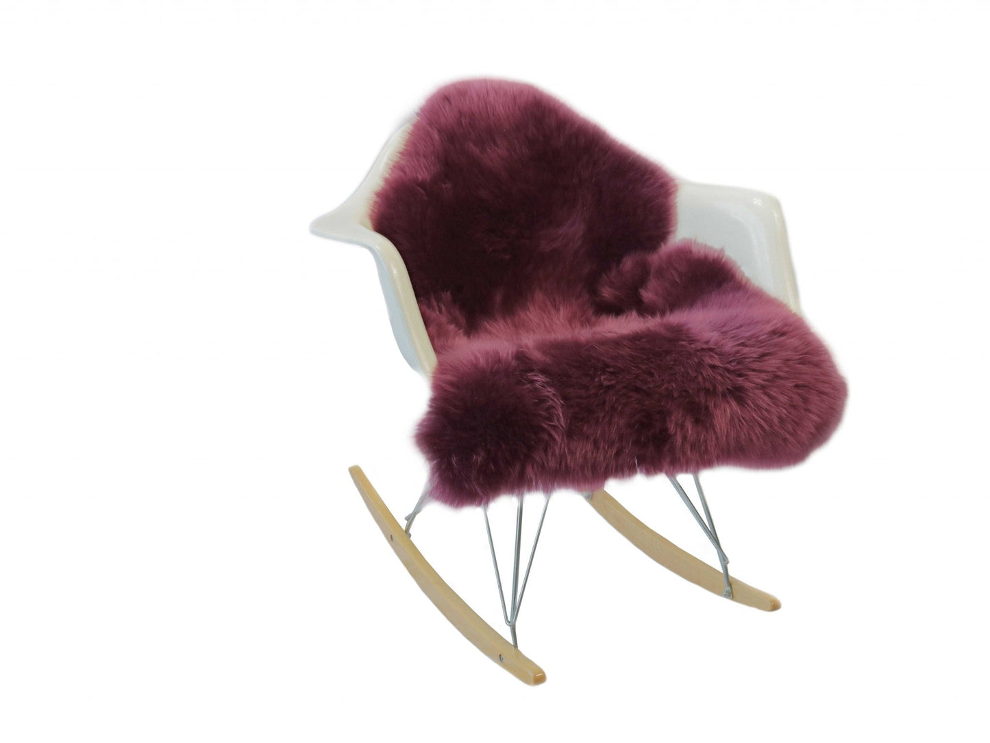 HomeRoots 2' x 3' Burgundy New Zealand Natural Sheepskin Rug