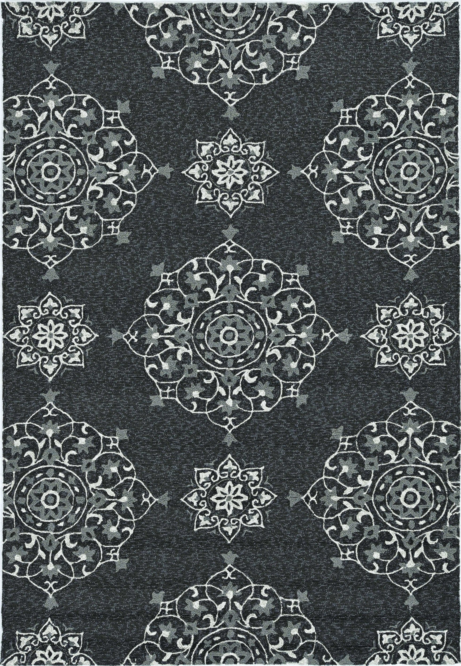 HomeRoots 2' x 3' Charcoal Polypropylene Accent Rug