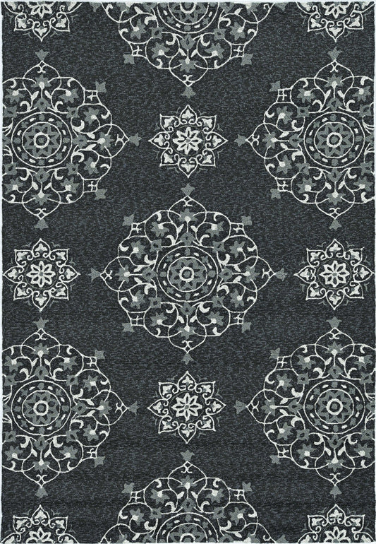 HomeRoots 2' x 3' Charcoal Polypropylene Accent Rug