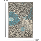 HomeRoots 2’ x 3’ Charcoal and Blue Big Flower Scatter Rug