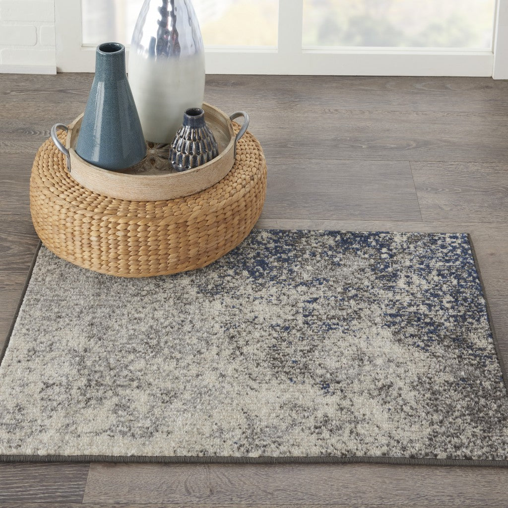 HomeRoots 2' x 3' Charcoal and Ivory Abstract Scatter Rug