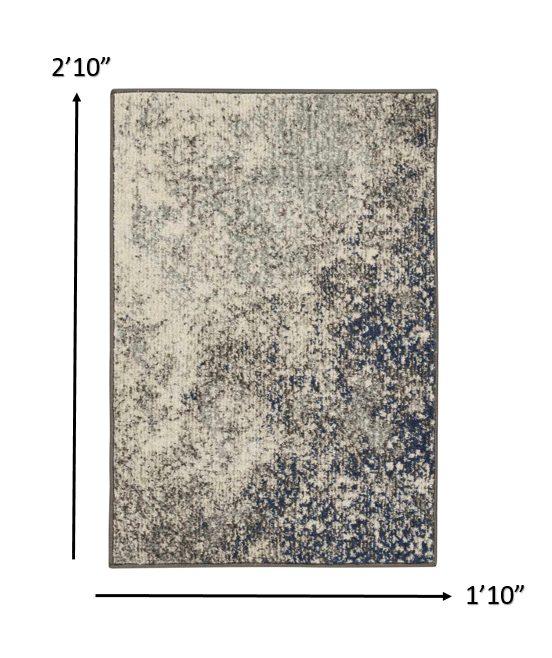 HomeRoots 2' x 3' Charcoal and Ivory Abstract Scatter Rug