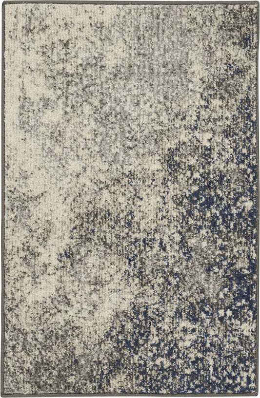 HomeRoots 2' x 3' Charcoal and Ivory Abstract Scatter Rug