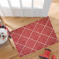 HomeRoots 2' x 3' Deep Red and Tan Arrow Geo Washable Floor Mat