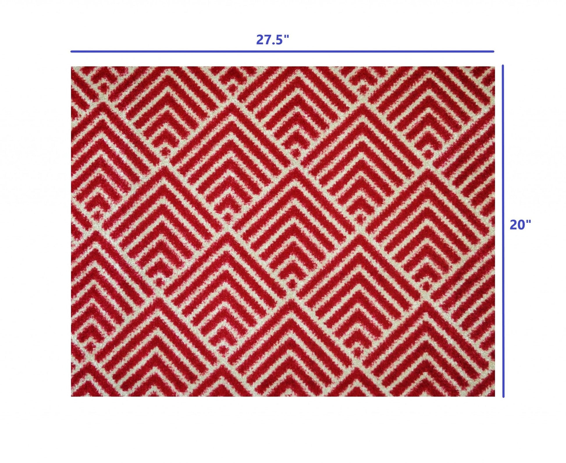 HomeRoots 2' x 3' Deep Red and Tan Arrow Geo Washable Floor Mat