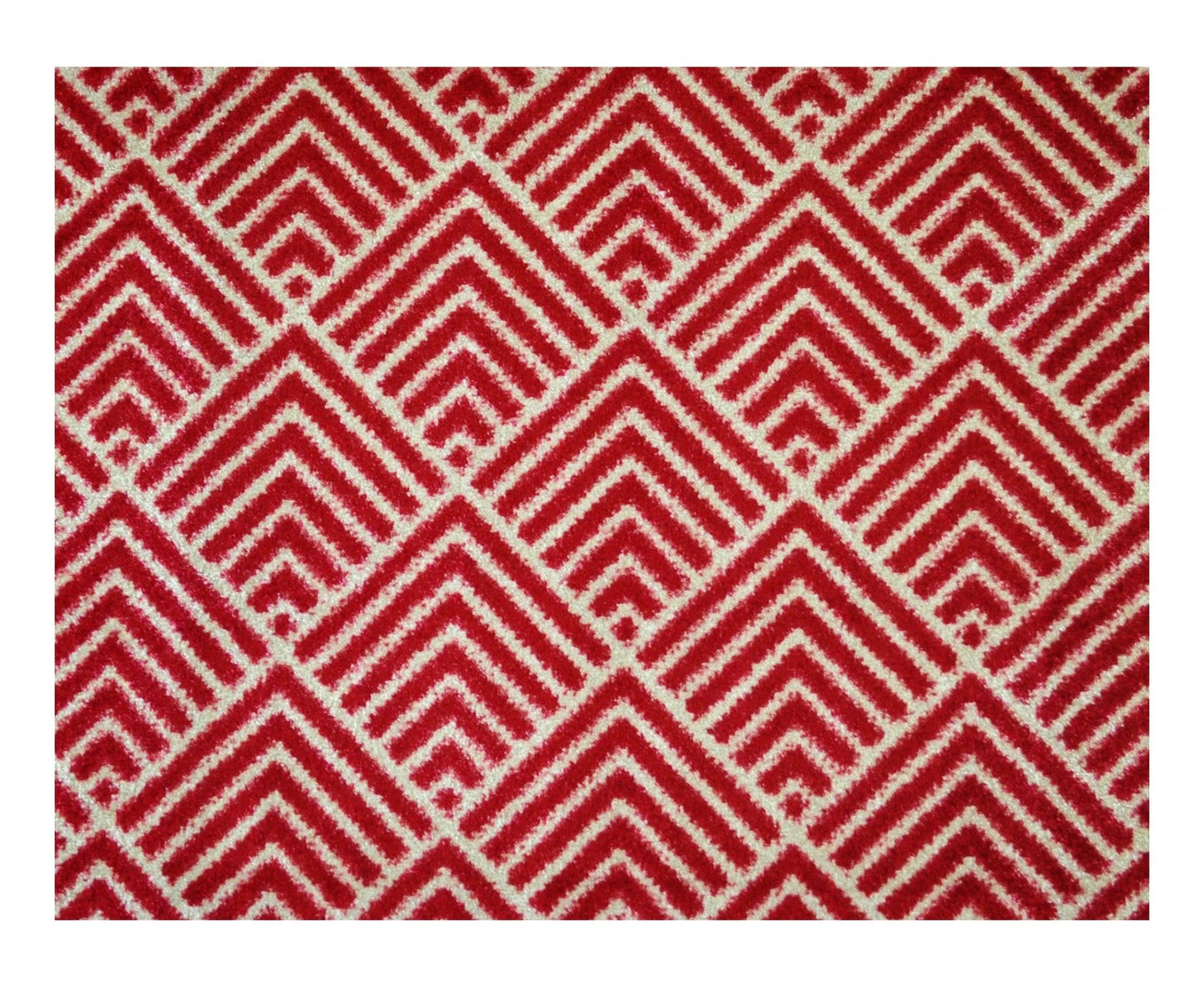 HomeRoots 2' x 3' Deep Red and Tan Arrow Geo Washable Floor Mat