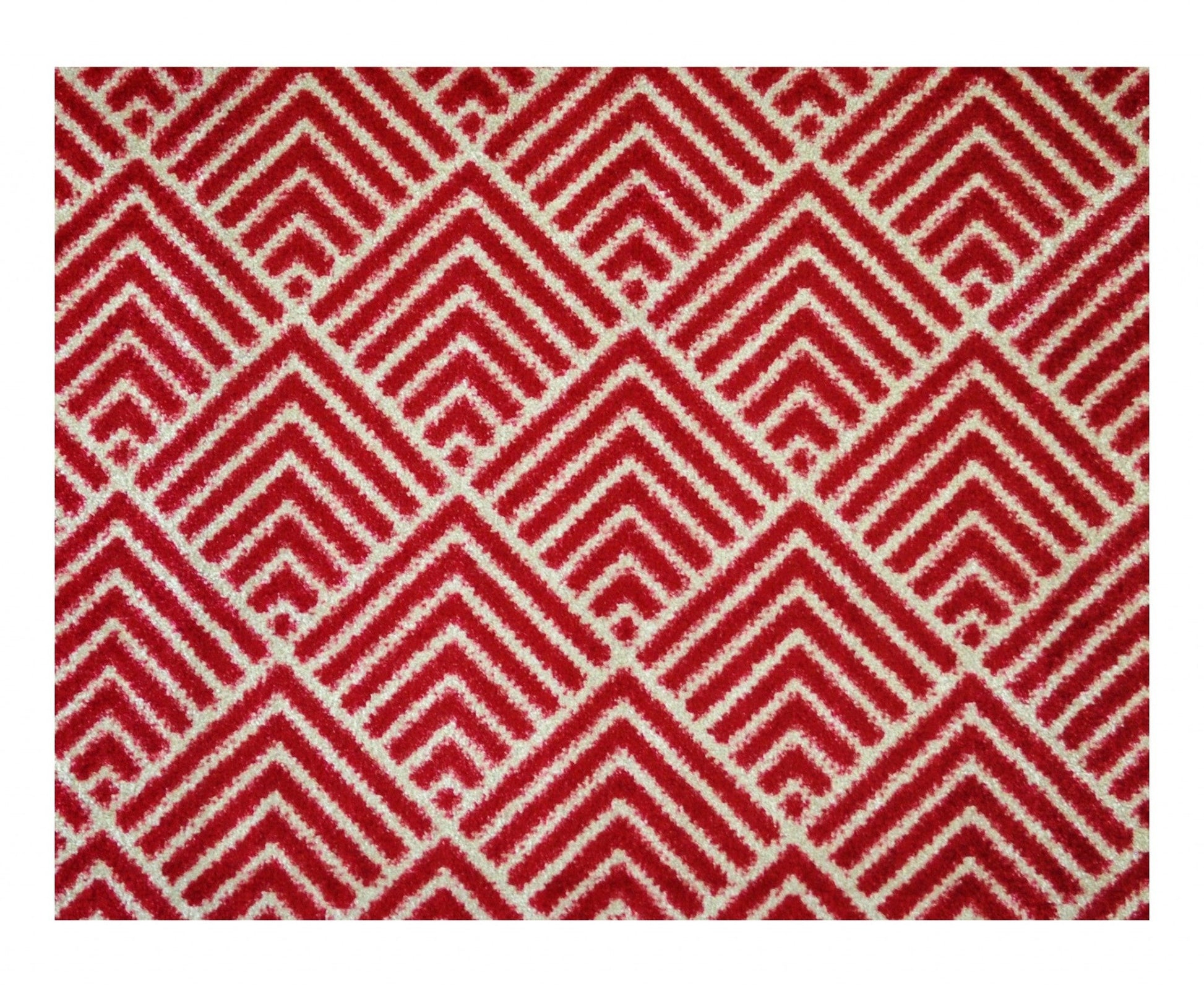 HomeRoots 2' x 3' Deep Red and Tan Arrow Geo Washable Floor Mat