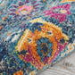 HomeRoots 2' x 3' Denim Blue Florals Distressed Scatter Rug