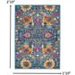 HomeRoots 2' x 3' Denim Blue Florals Distressed Scatter Rug