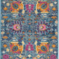 HomeRoots 2' x 3' Denim Blue Florals Distressed Scatter Rug