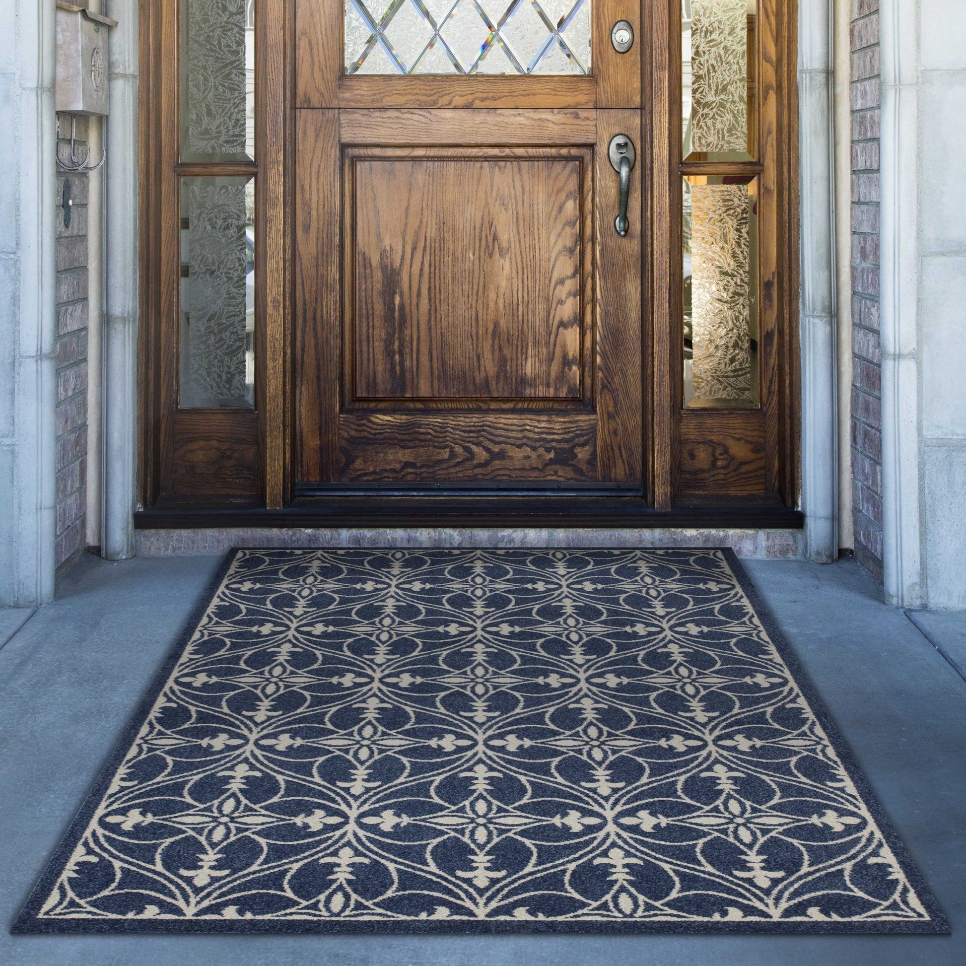 HomeRoots 2' x 3' Denim Classical UV Treated Accent Rug