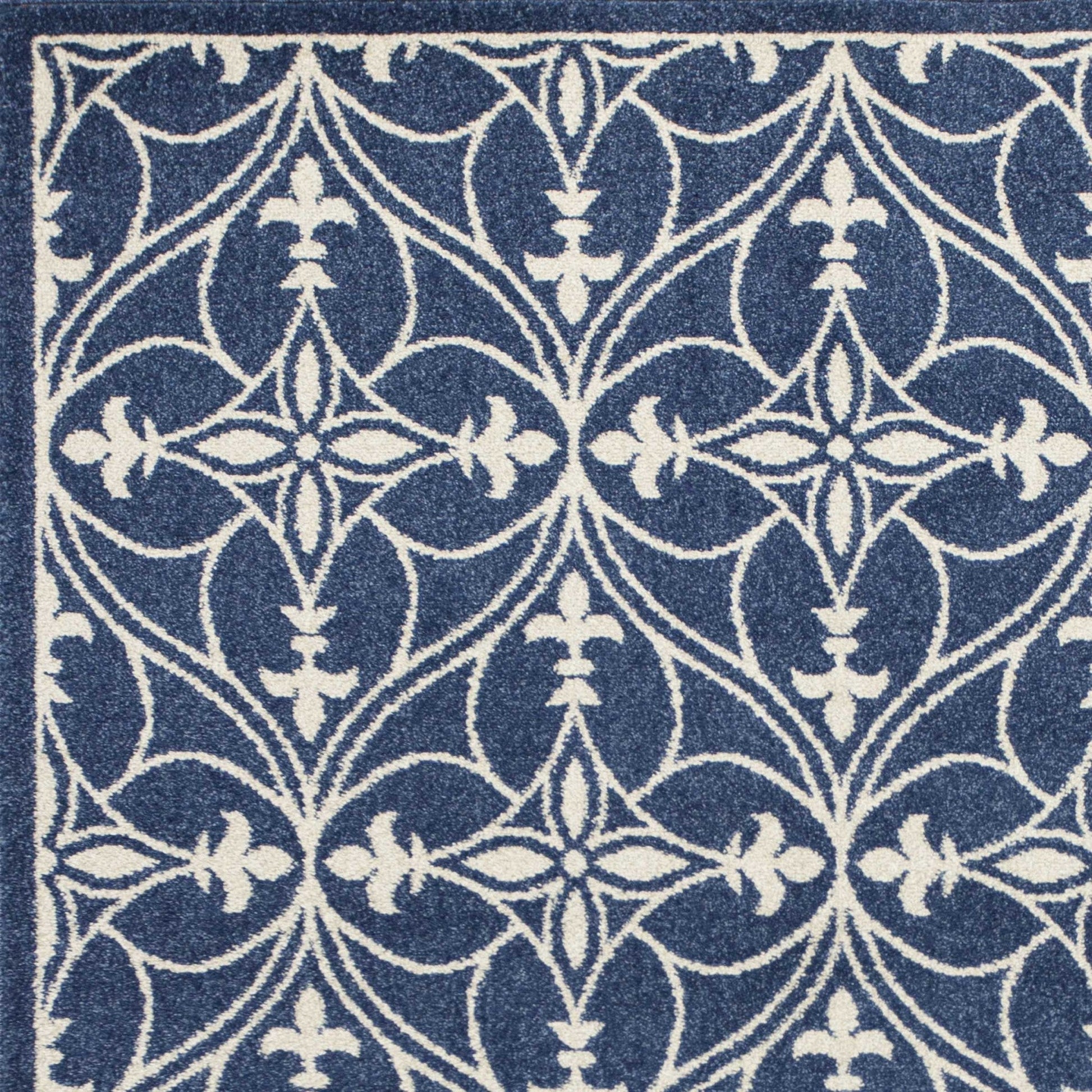 HomeRoots 2' x 3' Denim Classical UV Treated Accent Rug