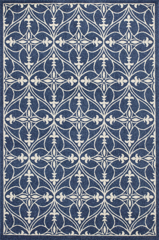 HomeRoots 2' x 3' Denim Classical UV Treated Accent Rug