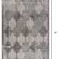HomeRoots 2’ x 3’ Distressed Trellis Pattern Scatter Rug in Gray Finish