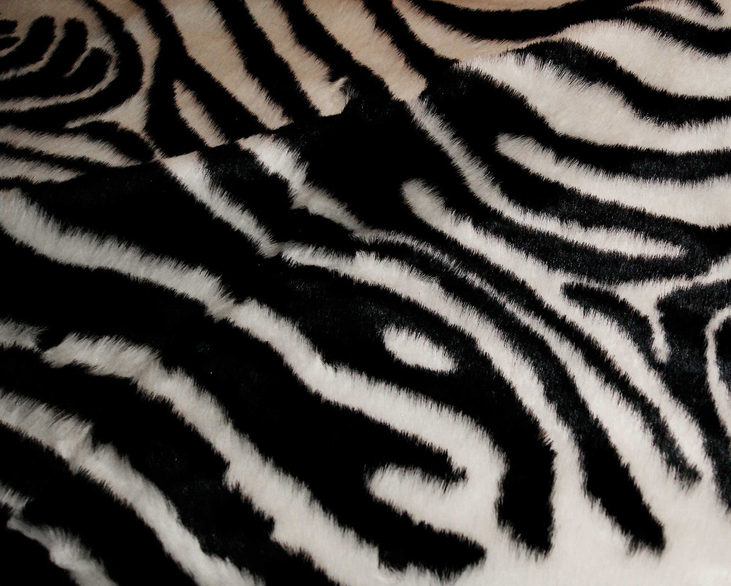 HomeRoots 2' x 3' Faux Zebra Hide Black And White Area Rug
