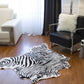 HomeRoots 2' x 3' Faux Zebra Hide Black And White Area Rug